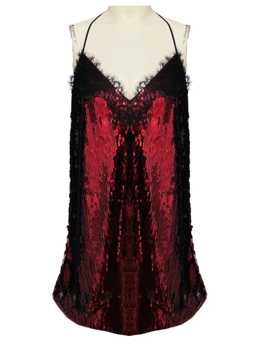 RETROFETE PORT OLIVE SEQUIN LACE DRESS